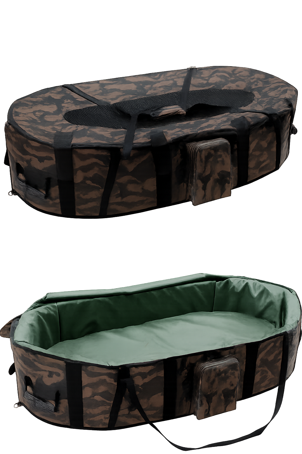 3D Camo Carp Cradle - PVC Reinforced Supply Chain Partner for Fish Care Distributors